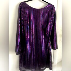 NWT Trina Turk Sequin Mini Dress with Split Sleeves - sz 12
